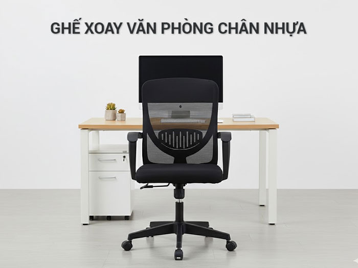 Ghế xoay văn phòng chân nhựa