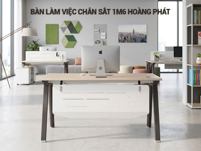 Bàn làm việc chân sắt 1m6