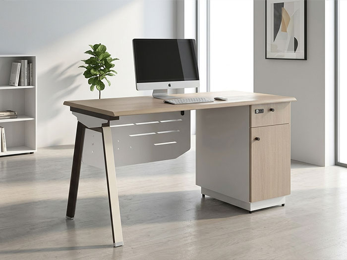 Bàn làm việc chân sắt có hộc tủ