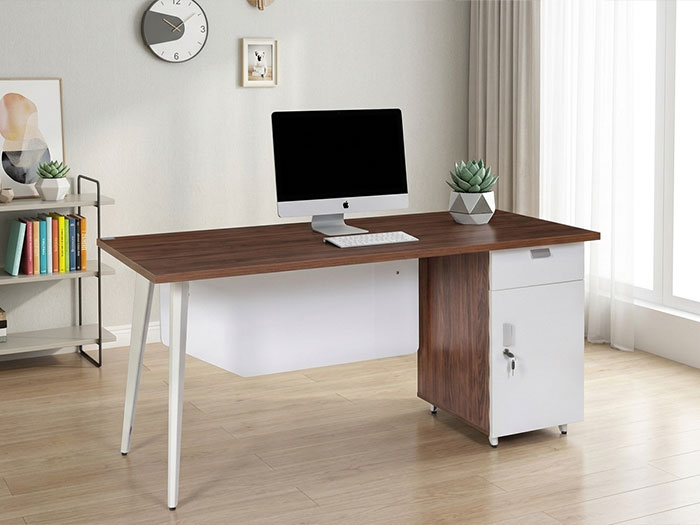 Bàn làm việc chân sắt có hộc tủ