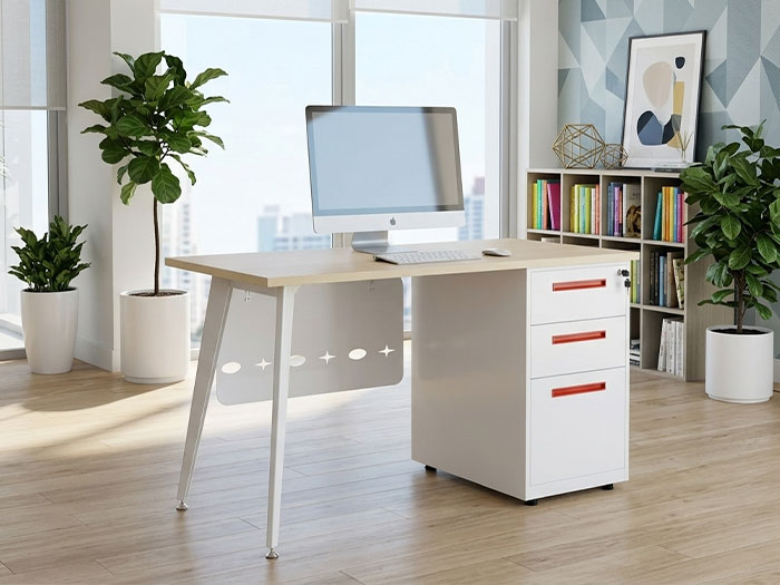 Bàn làm việc chân sắt có hộc tủ
