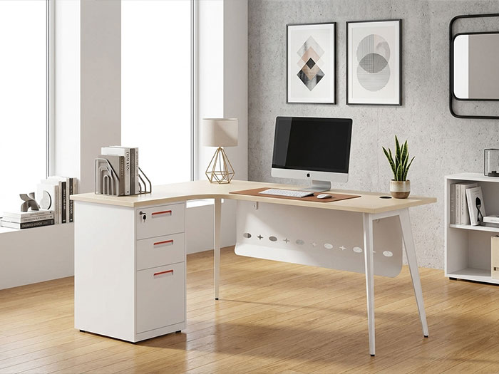Bàn làm việc chân sắt có hộc tủ