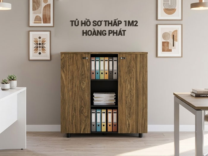 Tủ hồ sơ thấp 1m2 Hoàng Phát