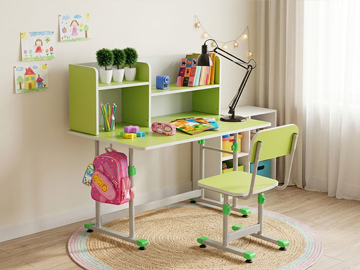bàn học kèm giá sách đẹp Hoàng Phát