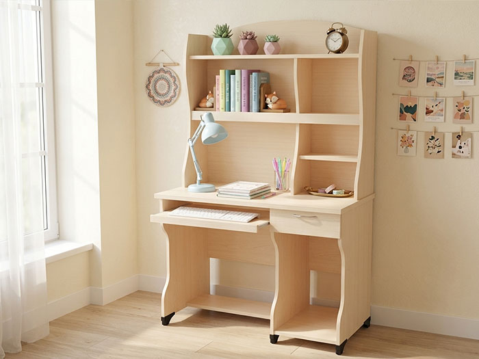 bàn học kèm giá sách đẹp Hoàng Phát