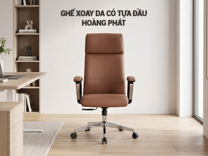 ghế xoay da có tựa đầu Hoàng Phát
