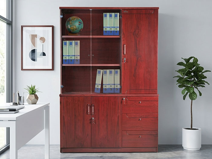 Tủ tài liệu gỗ sơn PU Hoàng Phát