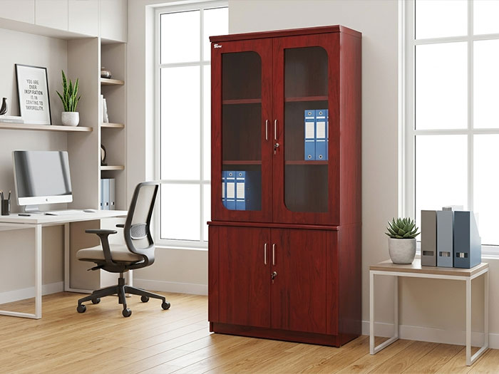 Tủ tài liệu gỗ sơn PU Hoàng Phát