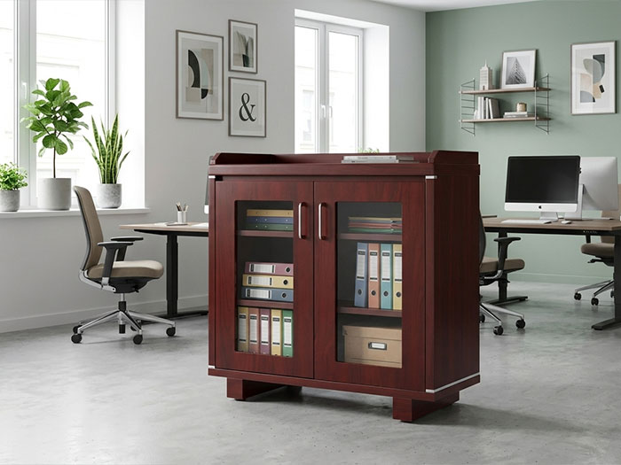 Tủ tài liệu gỗ sơn PU Hoàng Phát