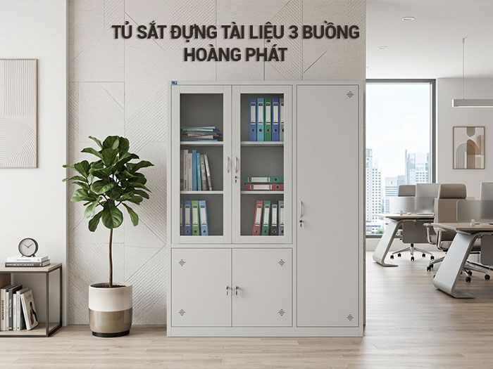 tủ sắt đựng tài liệu 3 buồng Hoàng Phát